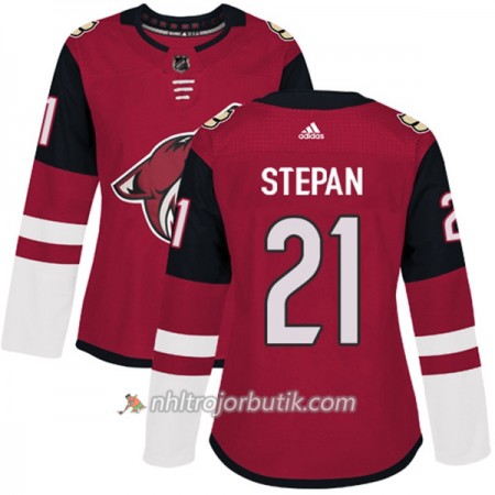 Dame Ishockey Arizona Coyotes Tröja Derek Stepan 21 Adidas 2017-2018 Vinröd Authentic